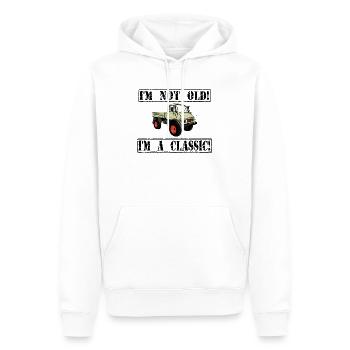 Je ne suis pas vieux - Je suis un classique / Unimog - Sweat à capuche Premium bio Homme - blanc - Devant - Nico (187cm)