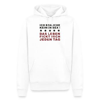 ich_brauche_keinen_sex - Men’s Premium Organic Hoodie - white - Front - Nico (187cm)