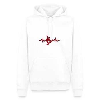 Heartbeat Snowboard - Sports d’hiver Piste de neige - Sweat à capuche Premium bio Homme - blanc - Devant - Nico (187cm)