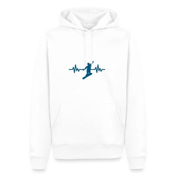 Heartbeat Snowboard - Sports d’hiver Piste de neige - Sweat à capuche Premium bio Homme - blanc - Devant - Nico (187cm)