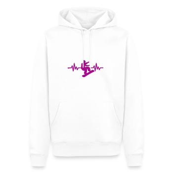 Heartbeat Snowboard - Sports d’hiver Piste de neige - Sweat à capuche Premium bio Homme - blanc - Devant - Nico (187cm)