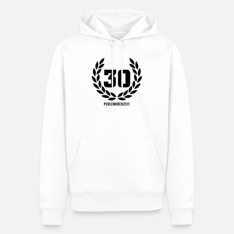 30 Perlenhochzeit - Männer Premium Bio Hoodie - Weiß