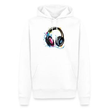 Un Casque Graffiti - Sweat à capuche Premium bio Homme - blanc - Devant - Nico (187cm)