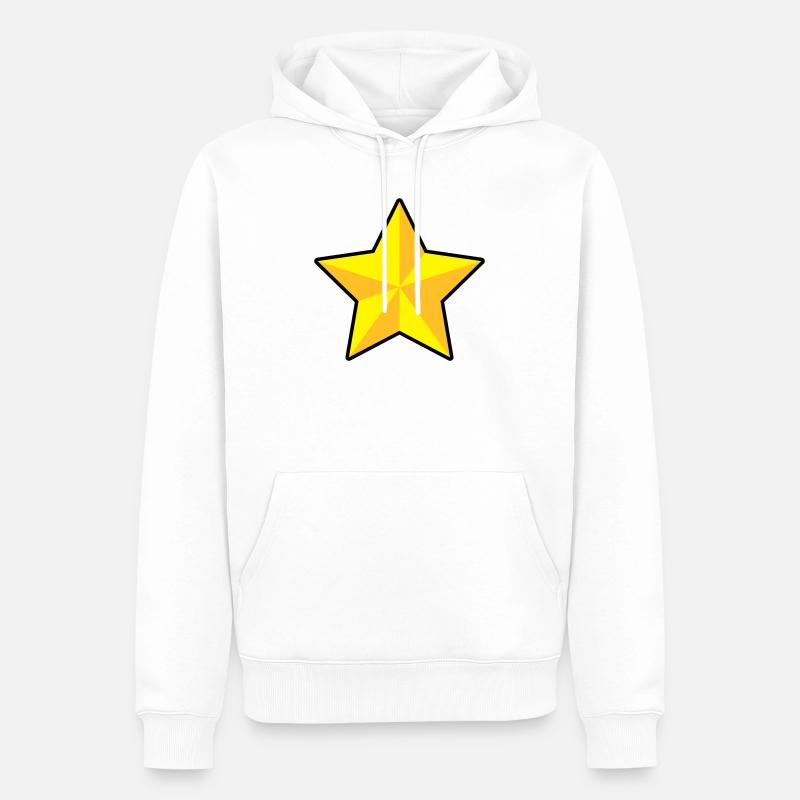 3D Stern | 3D Star | Dimension - Sweat à capuche Premium bio Homme - blanc