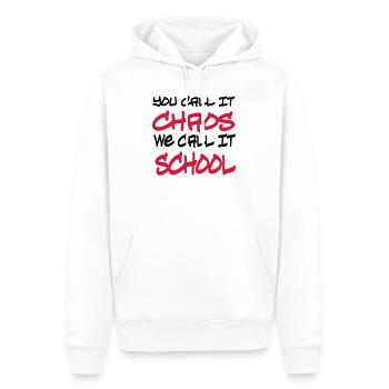 Schule - Männer Premium Bio Hoodie - Weiß - Vorne - Nico (187cm)