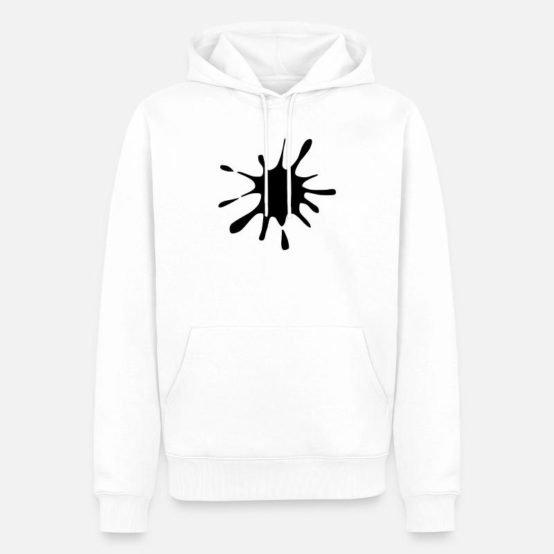 Klecks - Männer Premium Bio Hoodie - Weiß