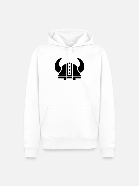 Wikinger Helm - Männer Premium Bio Hoodie - Weiß