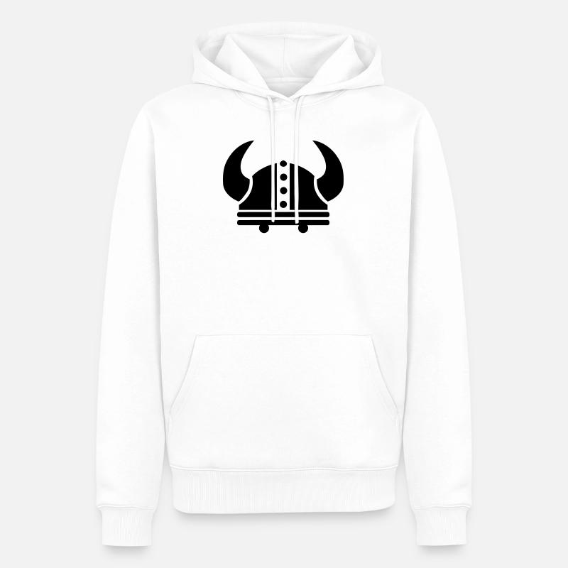 Wikinger Helm - Männer Premium Bio Hoodie - Weiß