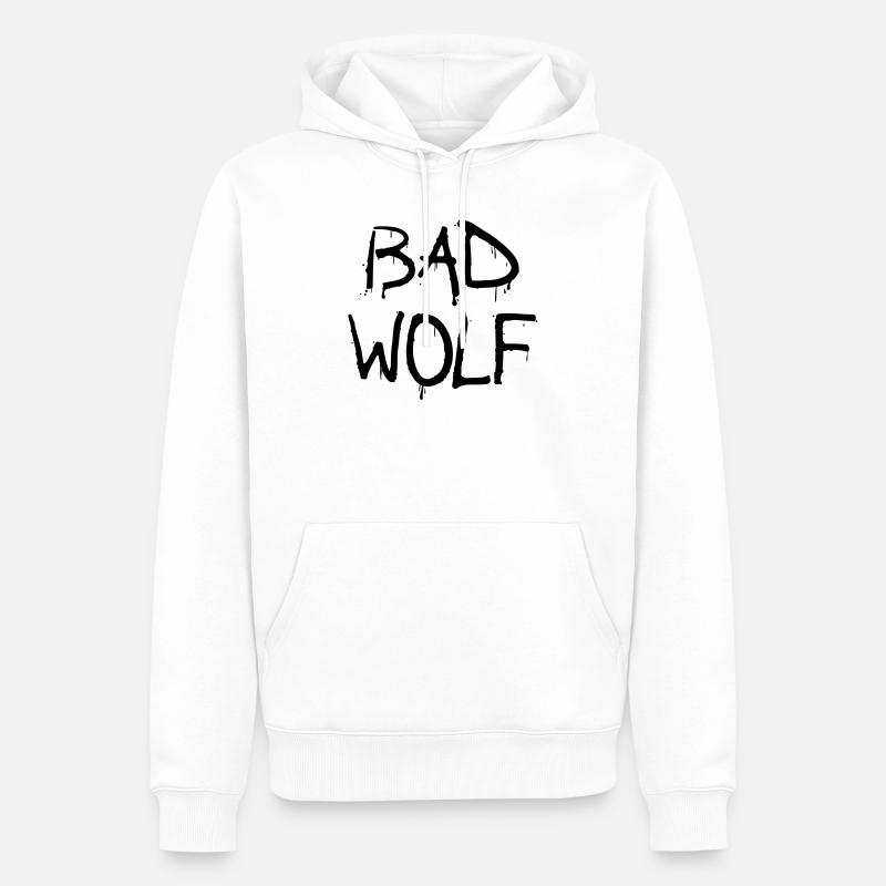 bad wolf - Sweat à capuche Premium bio Homme - blanc