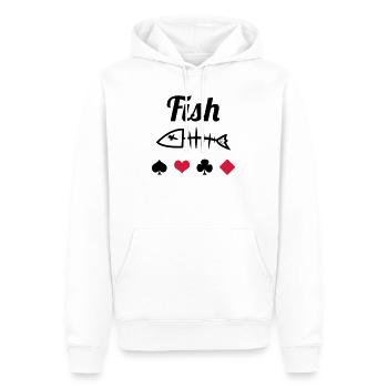 Poker : Fish - Sweat à capuche Premium bio Homme - blanc - Devant - Nico (187cm)