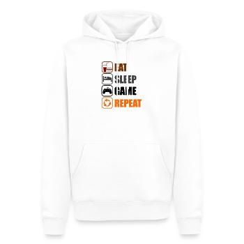 Geek Routine - Men’s Premium Organic Hoodie - white - Front - Nico (187cm)