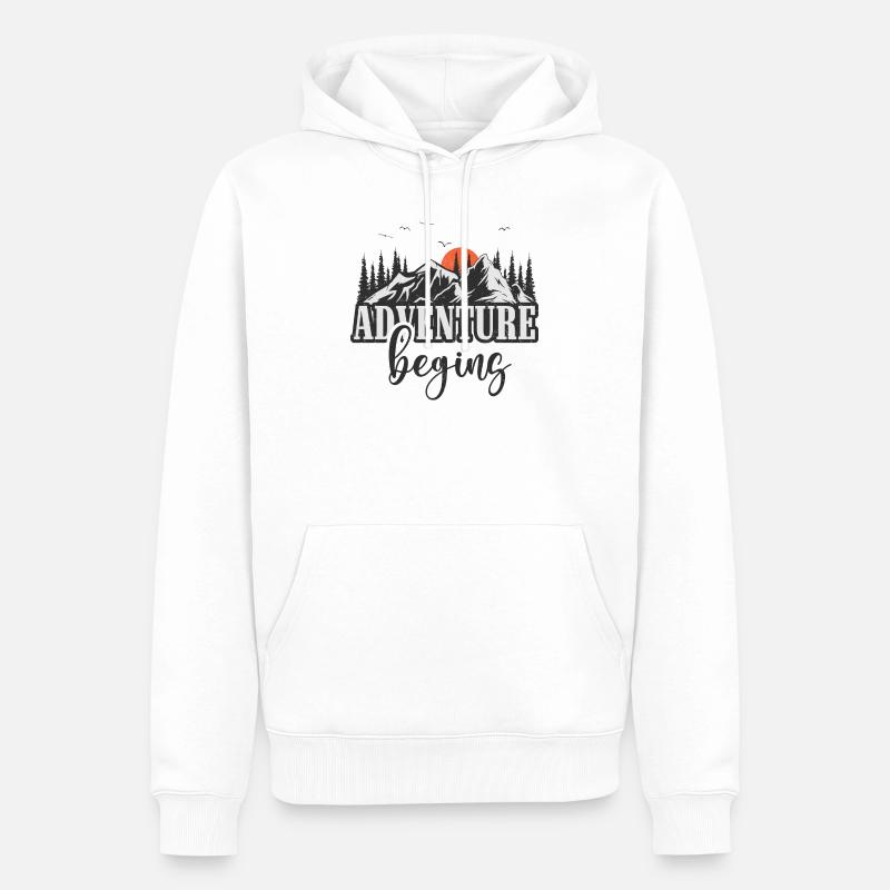 Das Abenteuer beginnt - Männer Premium Bio Hoodie - Weiß