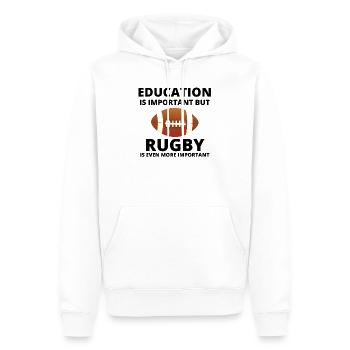 Rugby, Rugby-Sport, Rugby-Humor - Männer Premium Bio Hoodie - Weiß - Vorne - Nico (187cm)