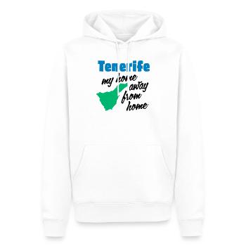 Tenerife ma maison loin de chez moi - Sweat à capuche Premium bio Homme - blanc - Devant - Nico (187cm)