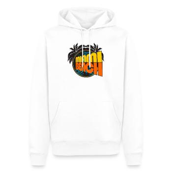 Miami Beach Retro Palms - Sweat à capuche Premium bio Homme - blanc - Devant - Nico (187cm)