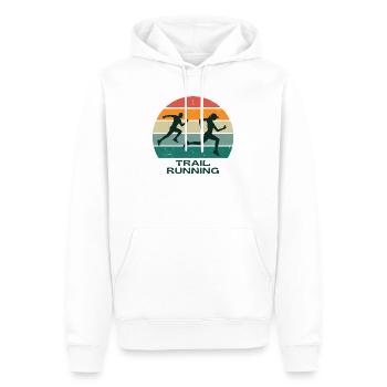 trail, running, running trail - Sweat à capuche Premium bio Homme - blanc - Devant - Nico (187cm)