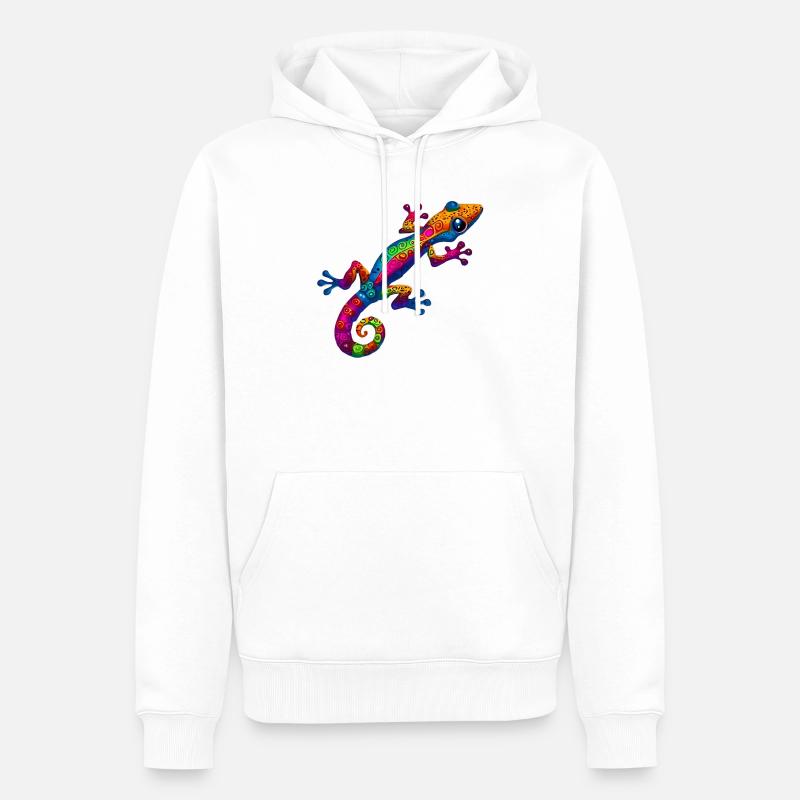 Gecko - Sweat à capuche Premium bio Homme - blanc