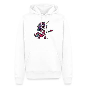 Licorne Rock Métal musicien guitare Design - Sweat à capuche Premium bio Homme - blanc - Devant - Nico (187cm)