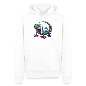 Gecko - Sweat à capuche Premium bio Homme - blanc - Devant - Nico (187cm)