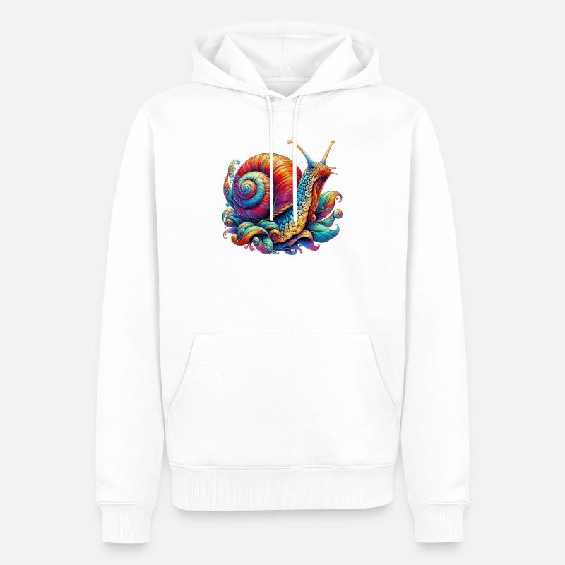 Escargot - Sweat à capuche Premium bio Homme - blanc