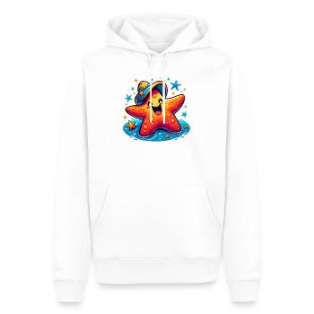 Étoile de mer - Sweat à capuche Premium bio Homme - blanc - Devant - Nico (187cm)