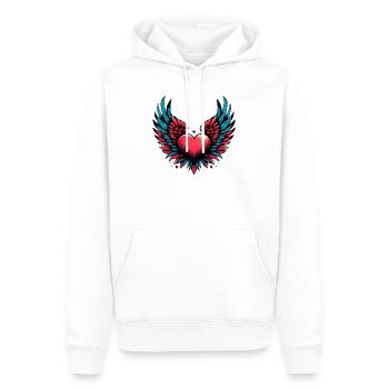 Heart with Wings - Men’s Premium Organic Hoodie - white - Front - Nico (187cm)