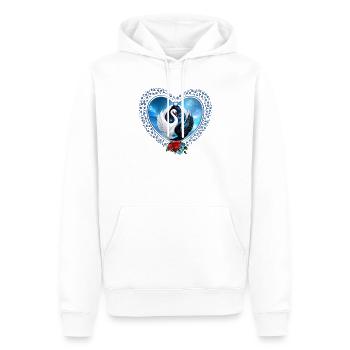Cygne noir et cygne blanc - Sweat à capuche Premium bio Homme - blanc - Devant - Nico (187cm)
