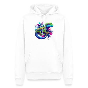 Gecko - Sweat à capuche Premium bio Homme - blanc - Devant - Nico (187cm)