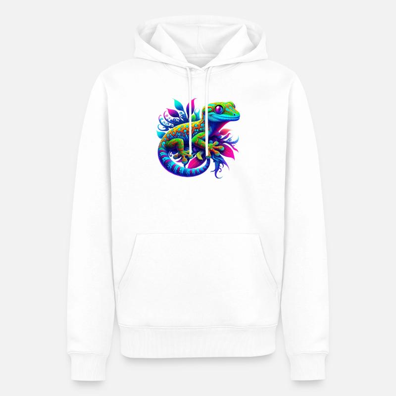 Gecko - Sweat à capuche Premium bio Homme - blanc