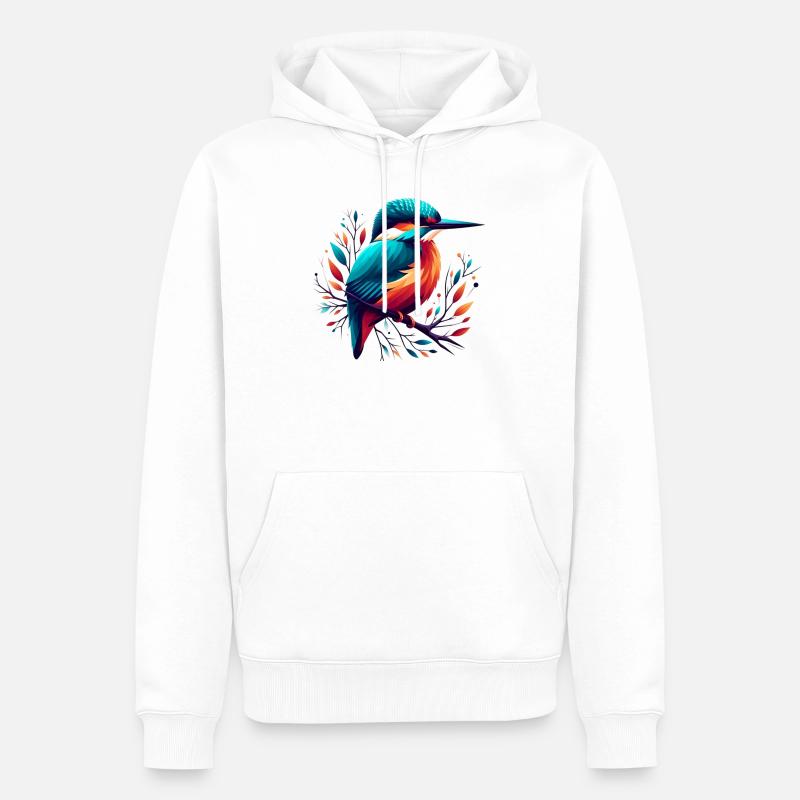 Eisvogel - Männer Premium Bio Hoodie - Weiß