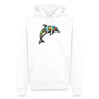 Dauphin - Sweat à capuche Premium bio Homme - blanc - Devant - Nico (187cm)