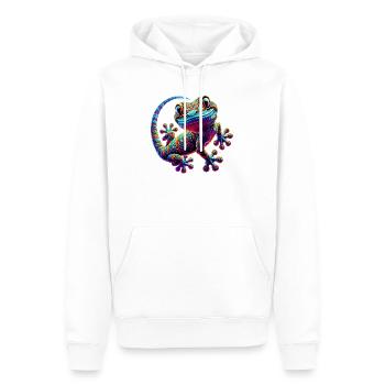 Gecko - Sweat à capuche Premium bio Homme - blanc - Devant - Nico (187cm)