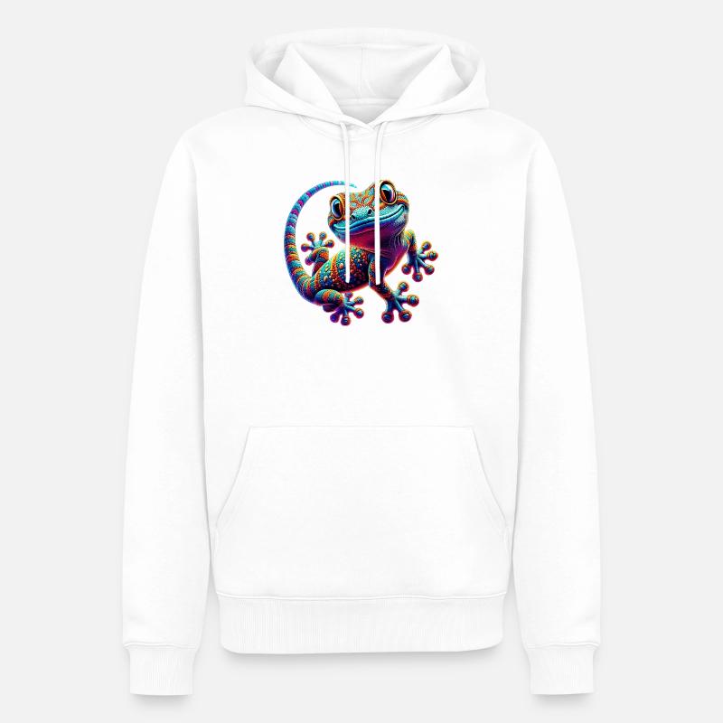 Gecko - Männer Premium Bio Hoodie - Weiß