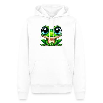 Grenouille - Sweat à capuche Premium bio Homme - blanc - Devant - Nico (187cm)