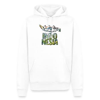 Aquarell Landkarte Indonesien - Männer Premium Bio Hoodie - Weiß - Vorne - Nico (187cm)