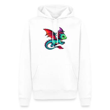 Dragon - Men’s Premium Organic Hoodie - white - Front - Nico (187cm)