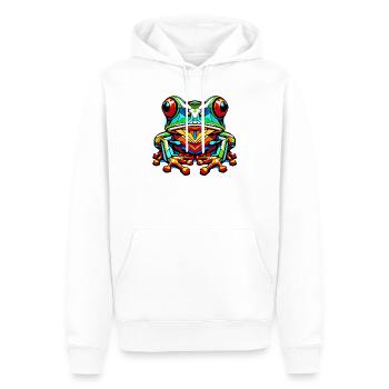 Frosch - Männer Premium Bio Hoodie - Weiß - Vorne - Nico (187cm)