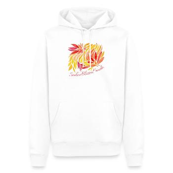 SeelenBlüten Freude - Sonja Ariel von Staden - Männer Premium Bio Hoodie - Weiß - Vorne - Nico (187cm)
