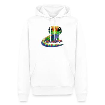 Gecko - Sweat à capuche Premium bio Homme - blanc - Devant - Nico (187cm)
