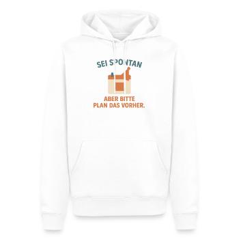 Spontan geplant - Männer Premium Bio Hoodie - Weiß - Vorne - Nico (187cm)