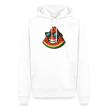 Coole Wassermelone mit Sonnenbrille Sommerfrucht - Männer Premium Bio Hoodie - Weiß - Vorne - Nico (187cm)