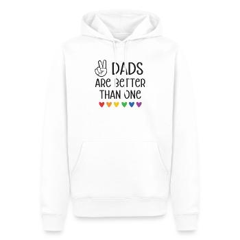 Mois de la fierté LGBTQ - Deux papas valent mieux qu’un - Sweat à capuche Premium bio Homme - blanc - Devant - Nico (187cm)