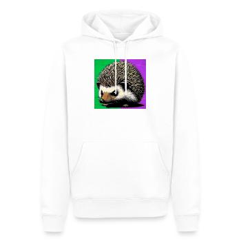 Igel - Männer Premium Bio Hoodie - Weiß - Vorne - Nico (187cm)