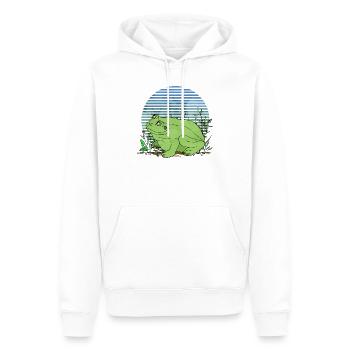 Frosch - Männer Premium Bio Hoodie - Weiß - Vorne - Nico (187cm)
