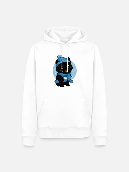 Cuddly Dog Winter Magic - Men’s Premium Organic Hoodie - white