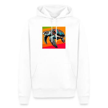 tortue - Sweat à capuche Premium bio Homme - blanc - Devant - Nico (187cm)