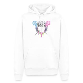 Casque de crosse avec bâtons croisés en bleu - Sweat à capuche Premium bio Homme - blanc - Devant - Nico (187cm)