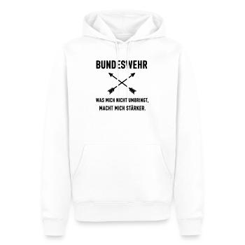 Ce qui ne me tue pas me rend plus fort - Sweat à capuche Premium bio Homme - blanc - Devant - Nico (187cm)