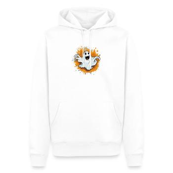 Haunted ghost on color splash - Men’s Premium Organic Hoodie - white - Front - Nico (187cm)