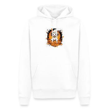 Kleiner Halloween-Puppy mit Kürbissen - Männer Premium Bio Hoodie - Weiß - Vorne - Nico (187cm)